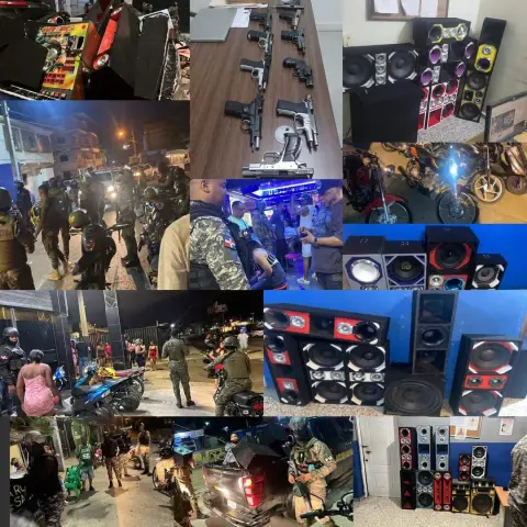 Incautan decenas de bocinas, clausuran varios negocios de expendios de bebidas alcohólicas y ocupan armas de fuego.