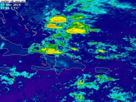 Chubascos dispersos por viento del este/noreste y vaguada se esperan para este martes 17 de diciembre