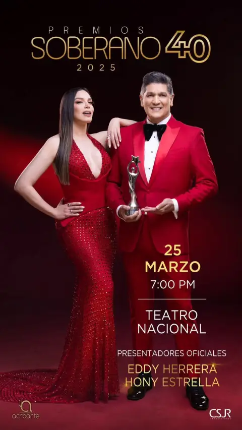 Eddy Herrera y Hony Estrella: presentadores de la 40ª edición de Premios Soberano