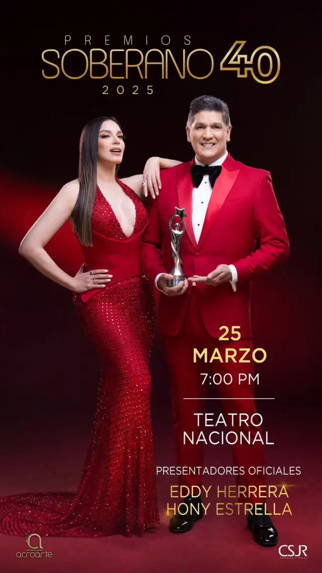 Eddy Herrera y Hony Estrella: presentadores de la 40ª edición de Premios Soberano