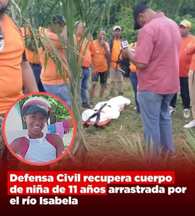 😭 Defensa Civil recupera cuerpo de niña arrastrada por el Río Isabela en Pantoja.