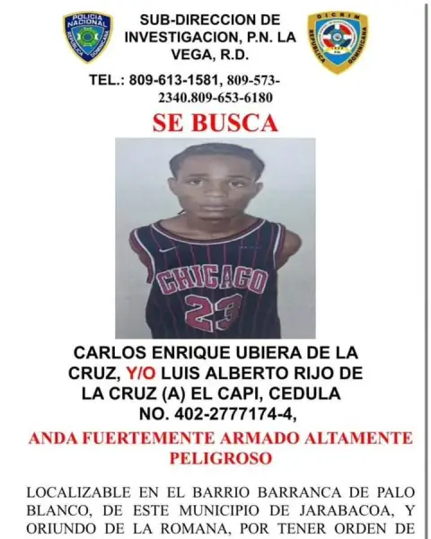 Autoridades buscan a hombre acusado de disparar a su pareja menor de edad en Jarabacoa