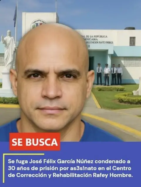 Se fuga recluso condenado a 30 años por asesinato del CCR Rafey Hombres en Santiago