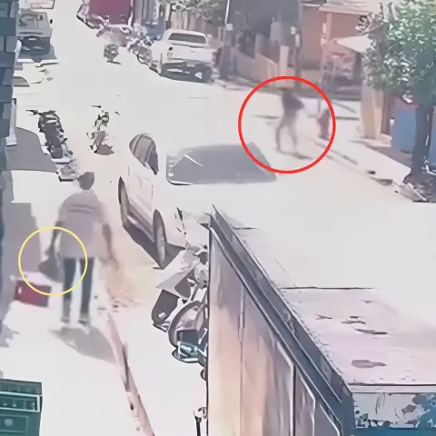 Padre Santo! El mensajero salió con el dinero para montarse en el vehículo donde lo esperaban, pero el angelito vino corriendo de frente, sacó la Tola y le fue con todo.