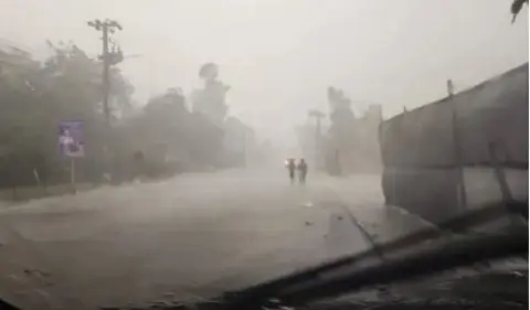 Fuertes vientos y lluvias provocan caída de árboles y tendido eléctrico en Dajabón
