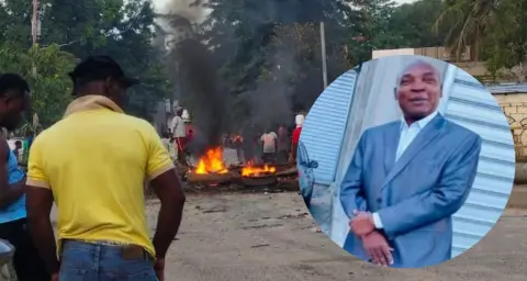 protestas en juana méndez Con quemas de neumáticos bloquean entrada a Juana Méndez por asesinato a tiros de abogado