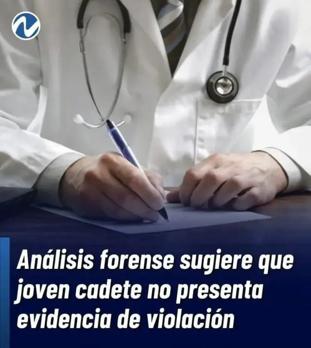 Análisis forense sugiere que joven cadete no presenta evidencia de violación