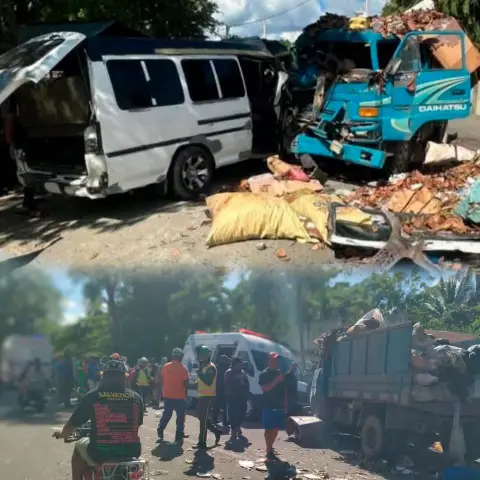 Accidente entre minibús escolar y camión recolector deja 14 niños heridos