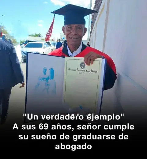 Tras año de esfuerzo y sacrificio, hombre de 69 años logra graduarse de derecho